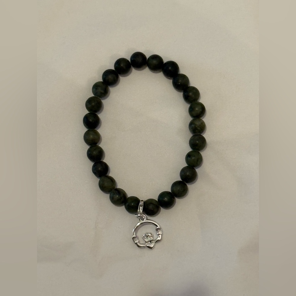 Green Irish Claddagh Bracelet